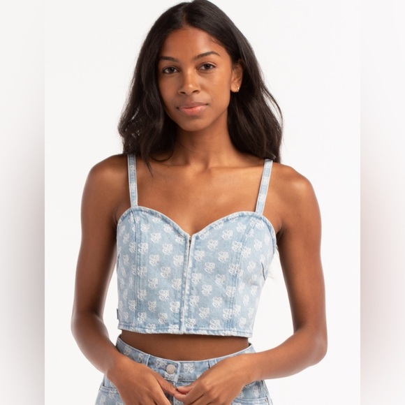 NWT - OBEY Clash Womens Denim Cami Top - Size XS - Picture 4 of 5